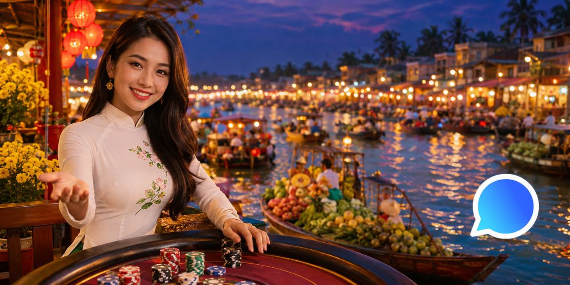 Bầu không khí sòng bài casino sôi động tại Việt Nam buổi tối